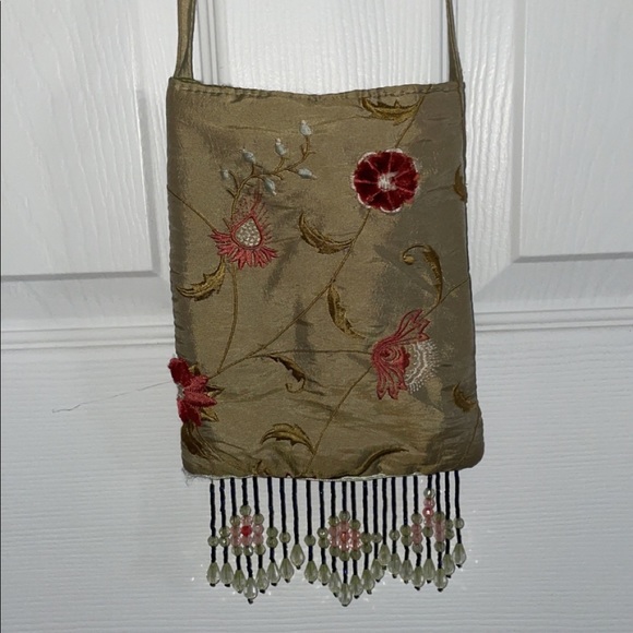 Vintage Floral Beaded Crossbody Bag - Picture 1 of 7